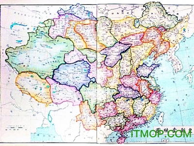 中国竖版地图