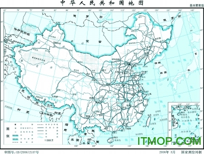 中国竖版地图