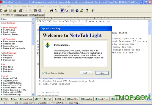 NoteTab Light超级文字编辑器v7.1.0.37 官方版