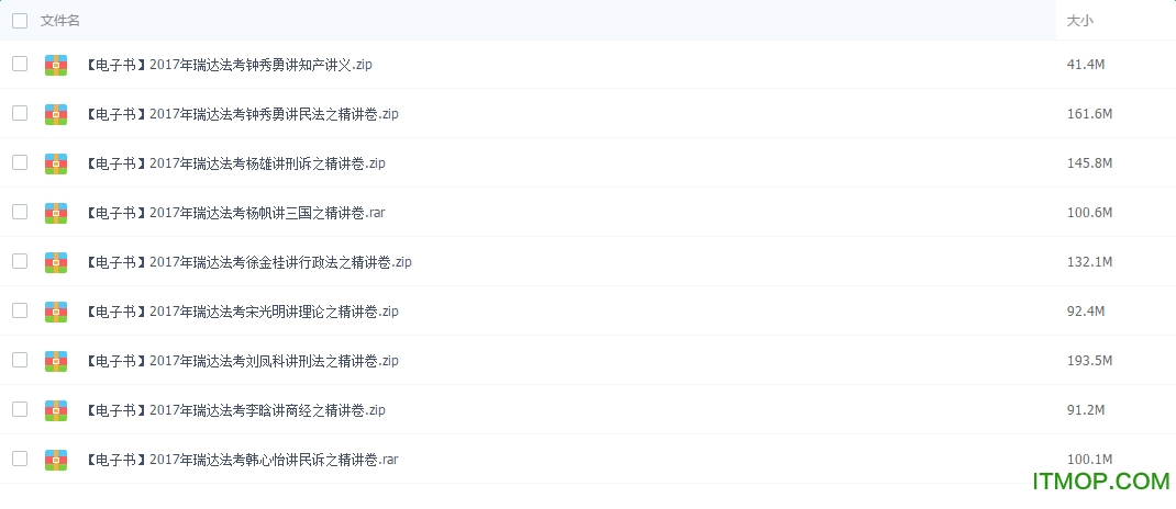 2017年瑞达精讲班讲义电子版全套pdf版