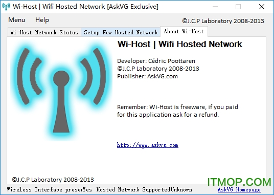win10创建wifi热点软件(Wi-Host)官方绿色版