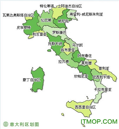 意大利行政区划图高清中文版
