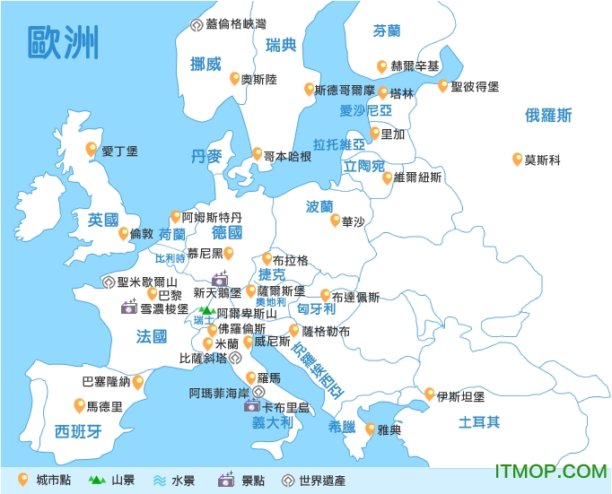 欧洲旅游地图免费版
