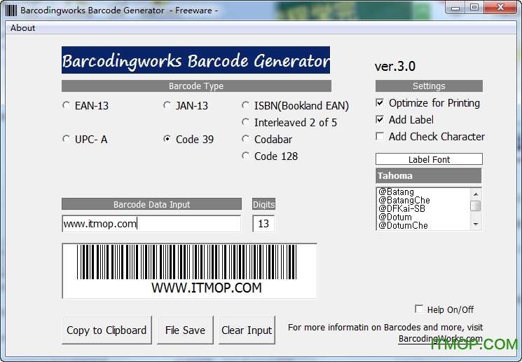 Barcodingworks Barcode Generator(条形码生成器)v3.0 绿色版