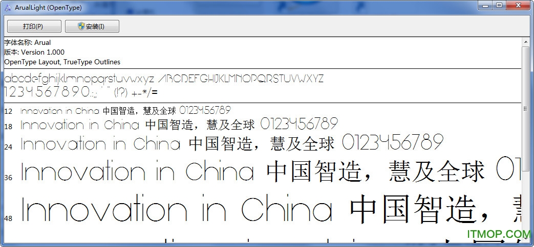 ArualLight英文字体免费版