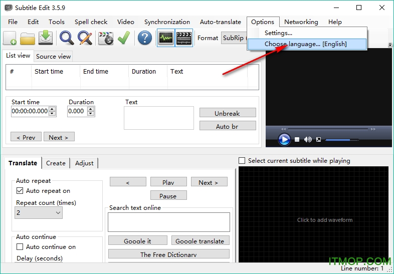 subtitle edit视频字幕制作免安装版v3.6.0 中文最新版