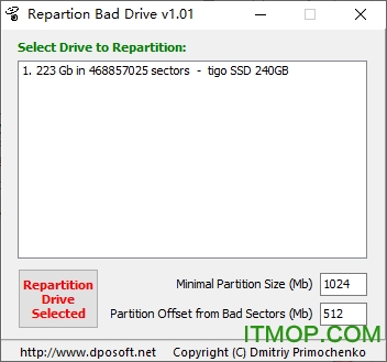 Repartion Bad Drive硬盘坏道隔离工具v1.1 绿色版