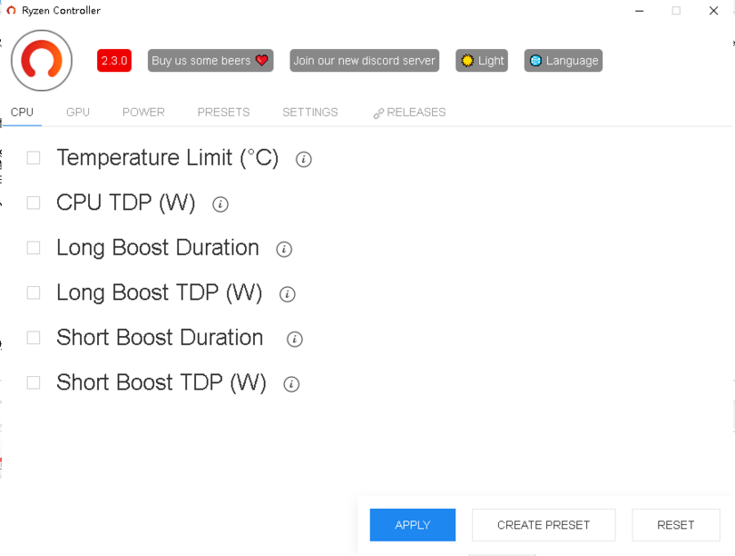 ryzen controller锐龙处理器功耗解锁v2.3.0 安装版