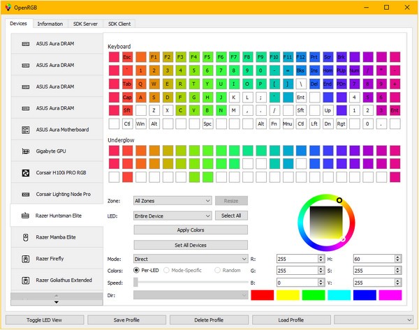 OpenRGB(开源RGB灯光控制软件)v0.6 稳定版