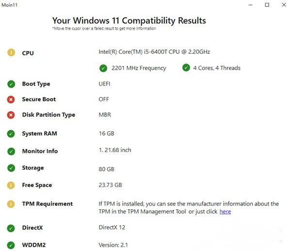 Moin11((Win11兼容检测工具)v0.10.12 绿色免费版